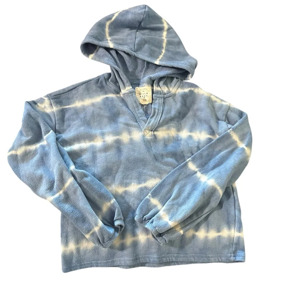 Billabong girls size medium blue and white oversized hoodie